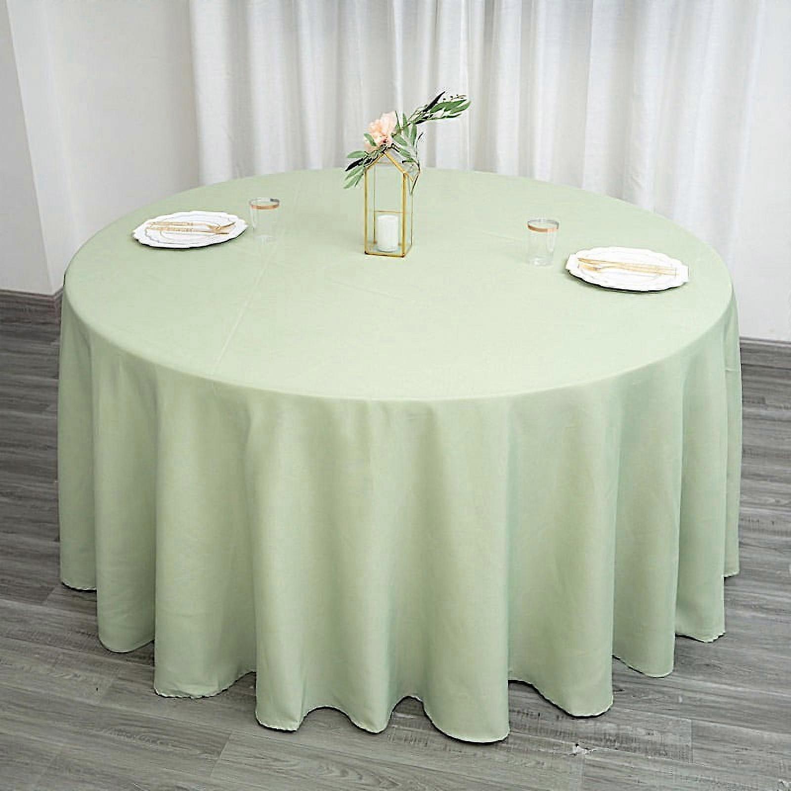 BalsaCircle 132" Round Polyester Tablecloths Wedding Sage Green