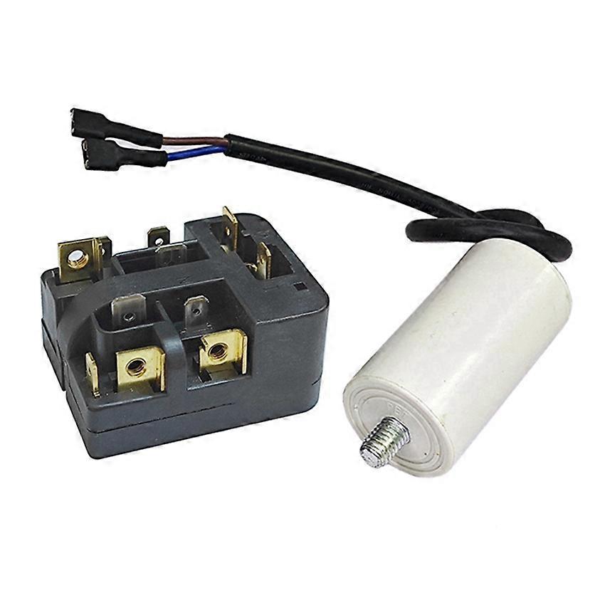 Refrigerator Compressor Starter Overheat Protector 6SP9038 9031 9076 Relay for Siemens Refrigerators (1x 6SP90 Series Starter + 1x 4μF Capacitor)