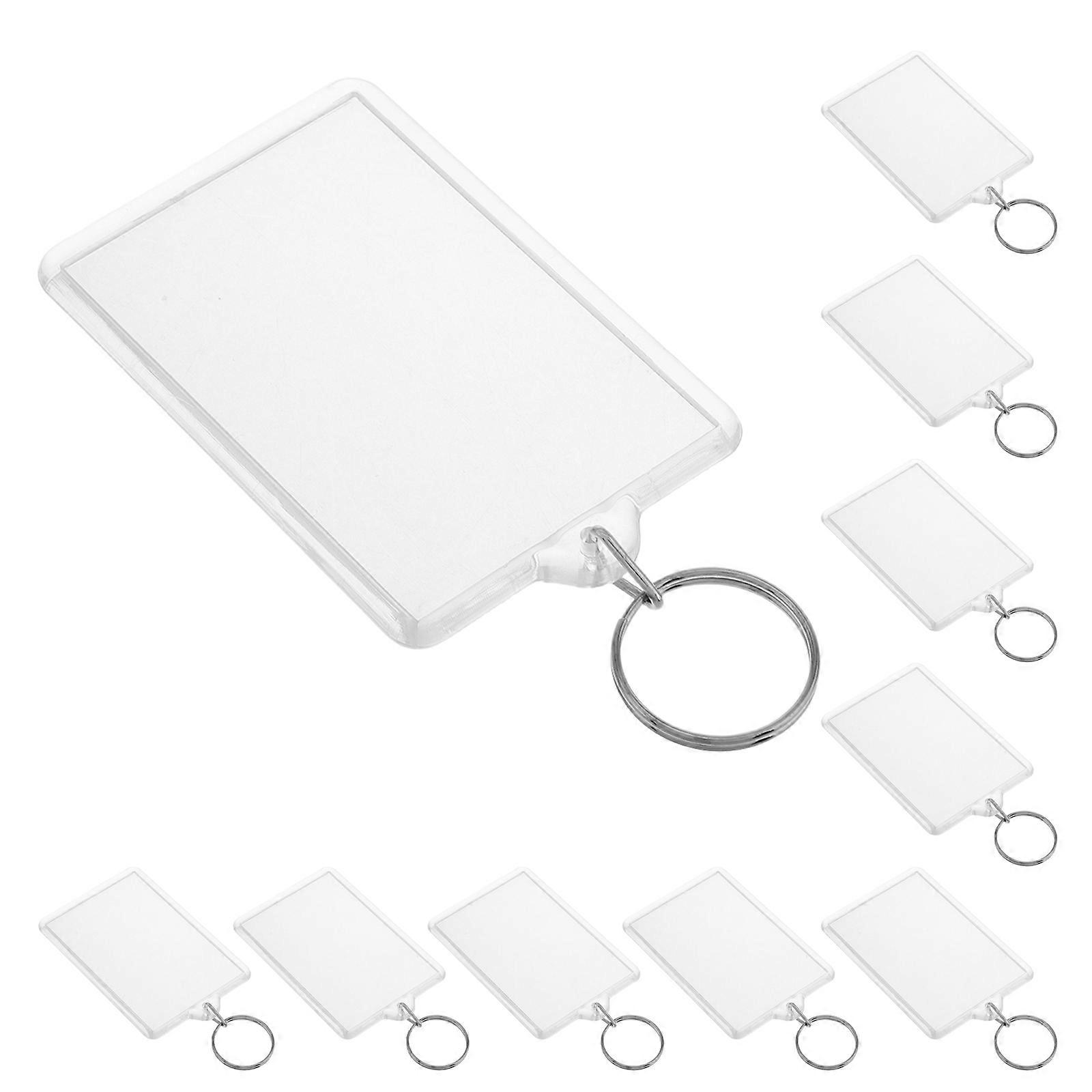 Clear Keychain Picture Frame for DIY Projects with 50Pcs Plastic Holders
