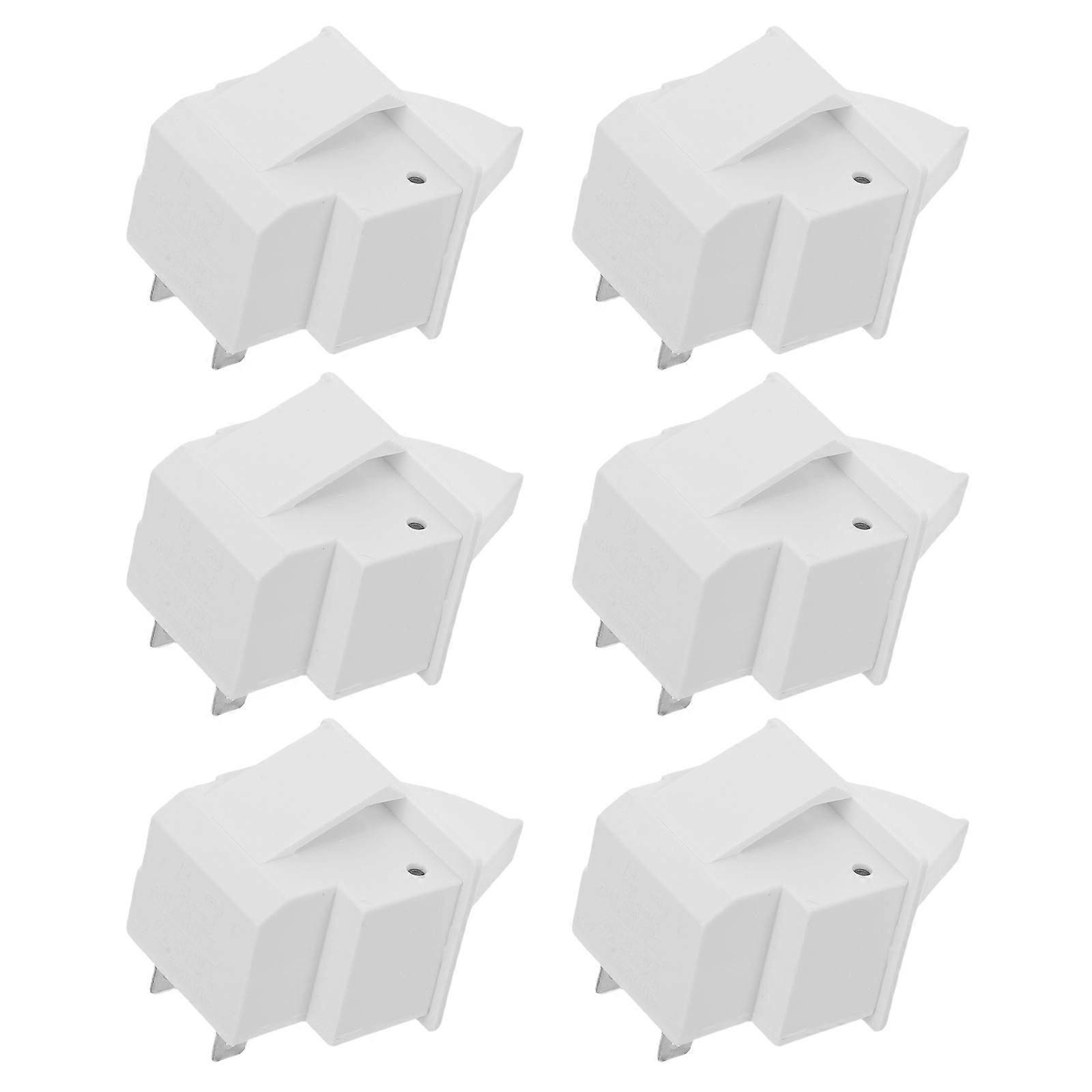 Universal Refrigerator Door Light Switch Easy Install Responsive Push Button Control for Freezer 6pcs White PC Metal