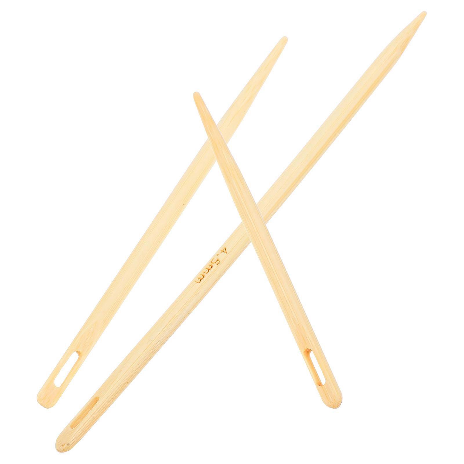Bamboo Wood Needle Hand Weaving Tools for 3Pcs Circular Knitting Needles