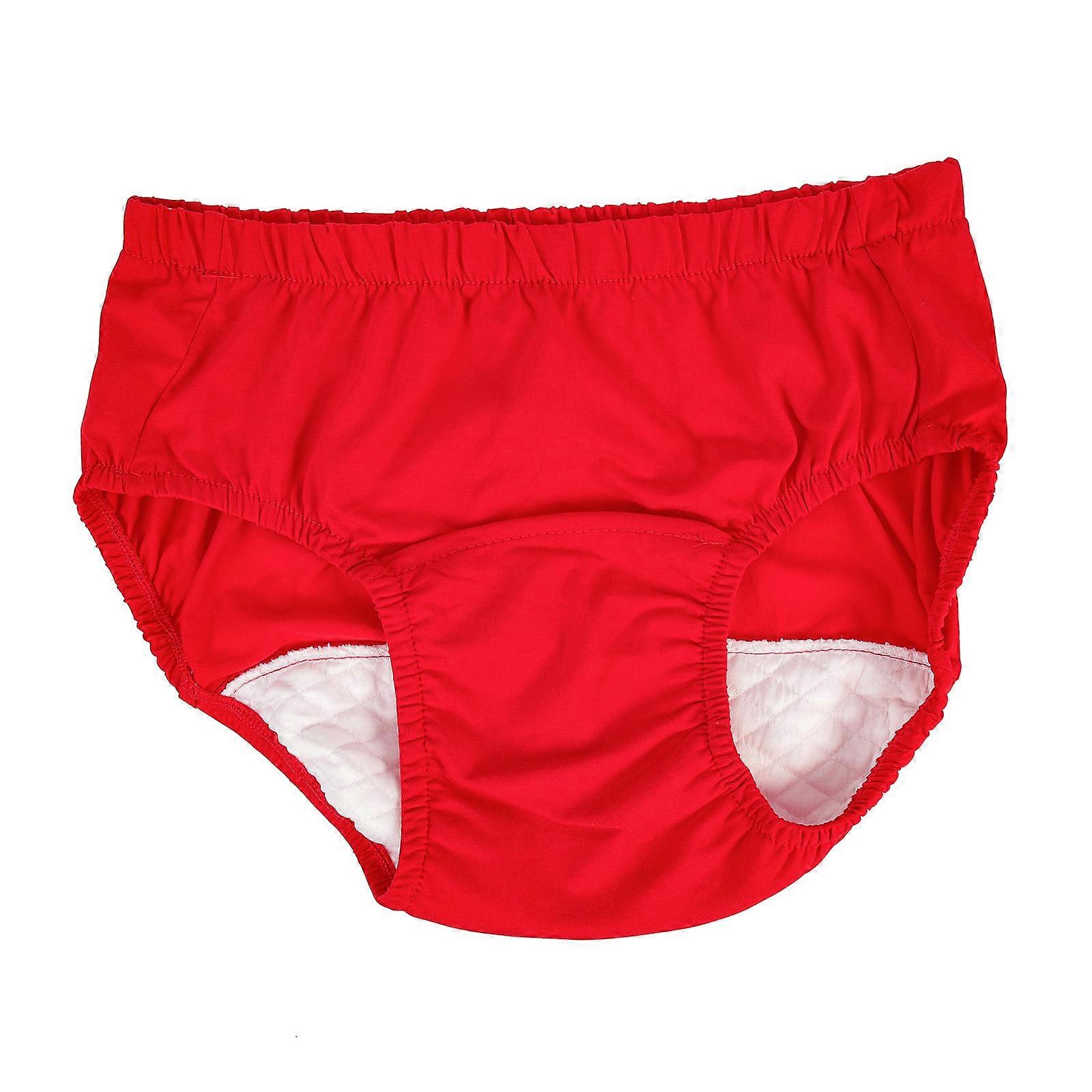 Red Breathable Incontinence Pants for Elderly Care with Cotton Material