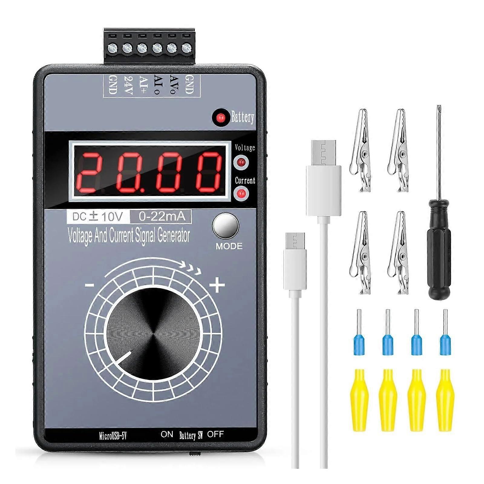 0-22mA/4-20mA DC 0-10V Signal Generator Mini Adjustable Function Generator with LCD Display Battery Operated