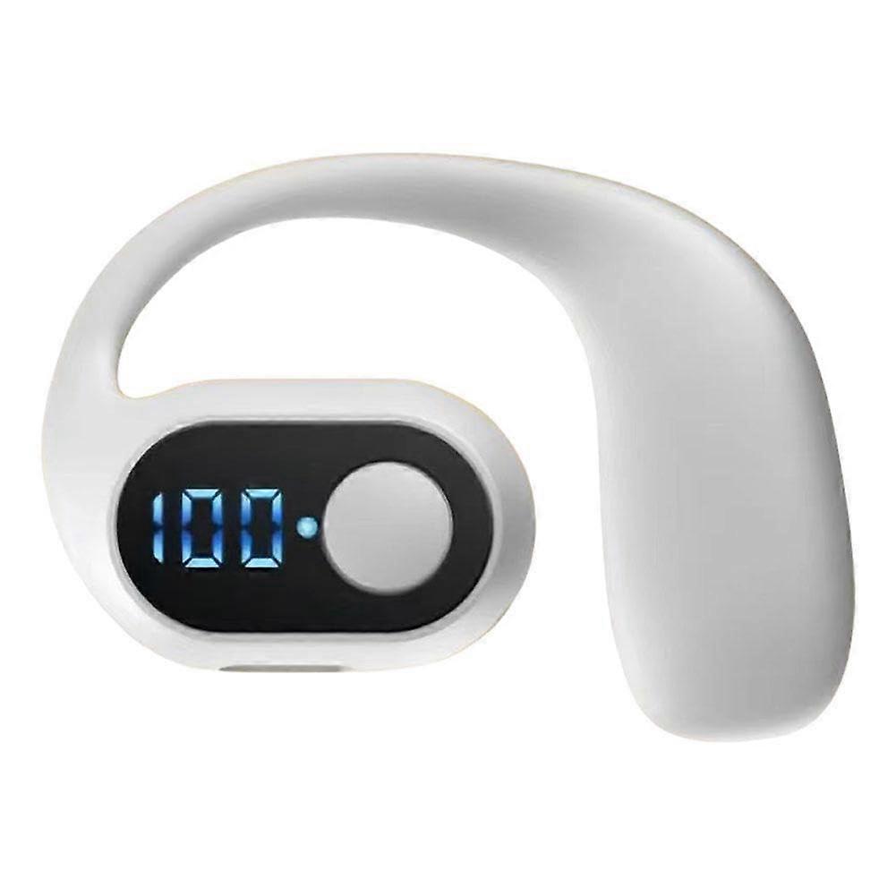 Bluetooth 5.3 Earphone Lightweight InEar Earbud With Hook Microphone LED Display Model F8o7 White 1pc