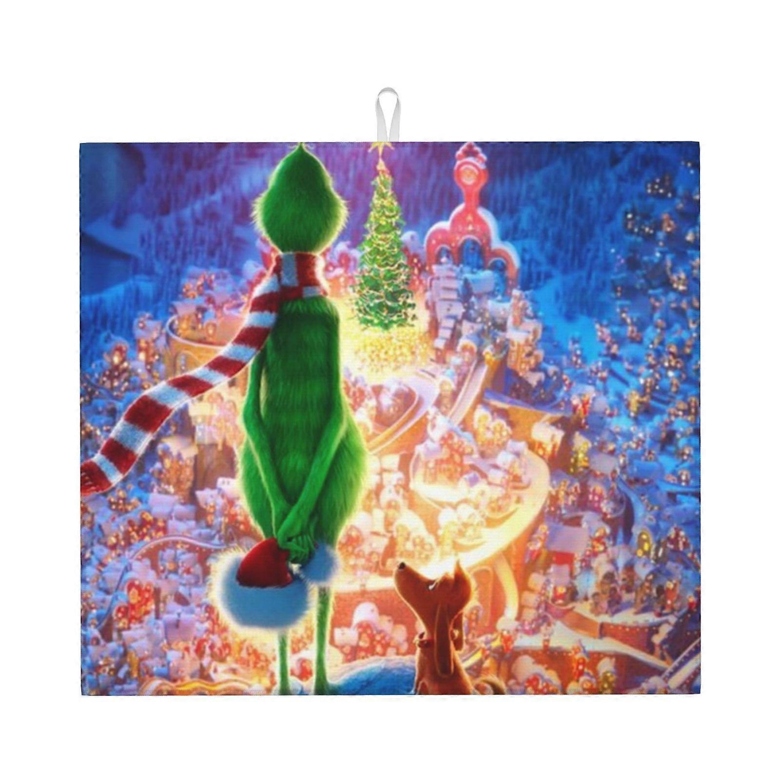 The Grin-Ch Dish Drying Mat For Kitchen Counter, Microfiber Dish Mat, Fast Absorbent Draining Pad