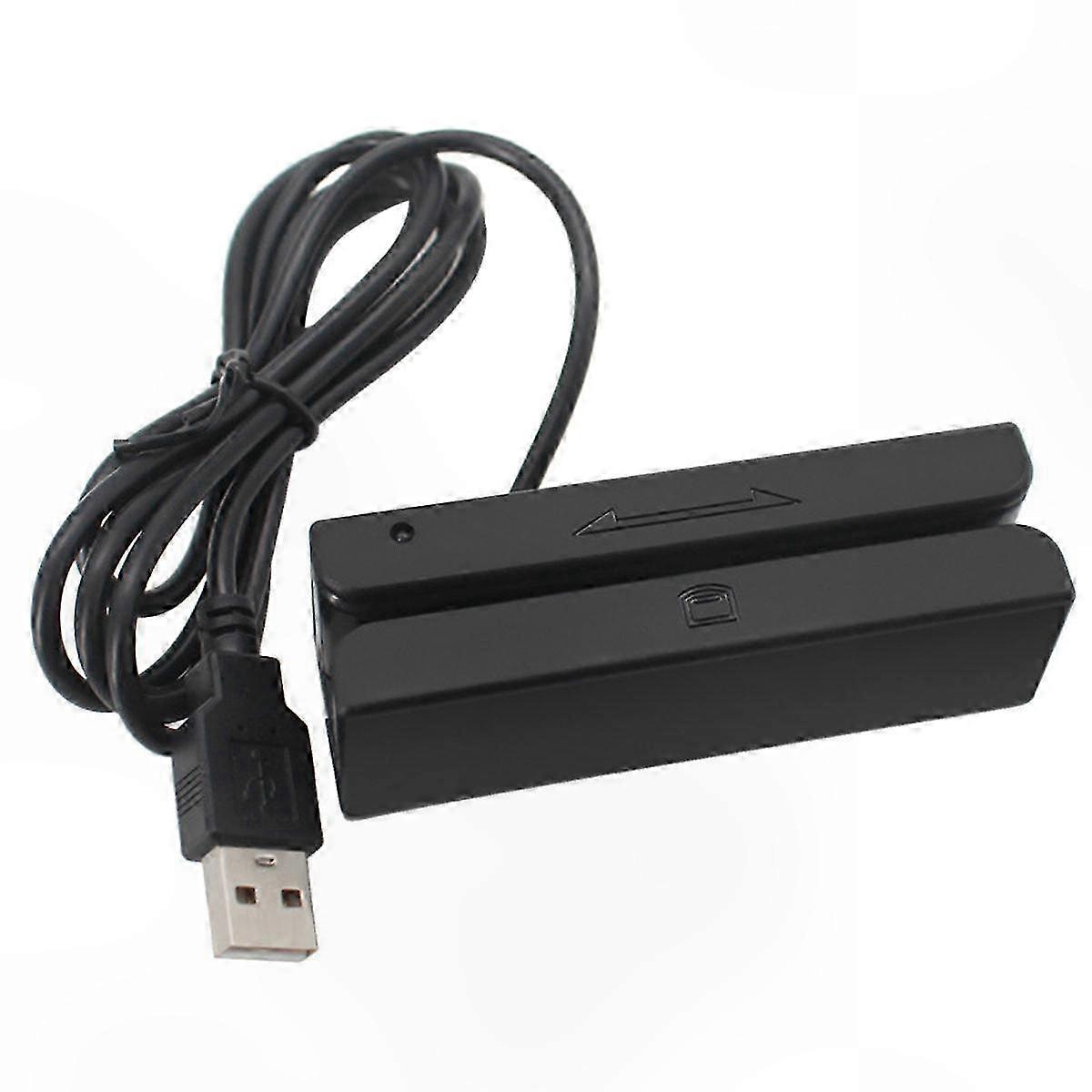 USB Magnetic Card Reader with 3 Tracks Stripe Swiper for PC