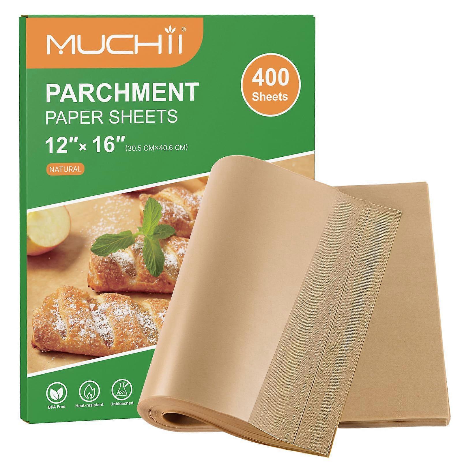 400 Pack Precut Parchment Paper Sheets 12x16 NonStick Unbleached for Baking and Cooking