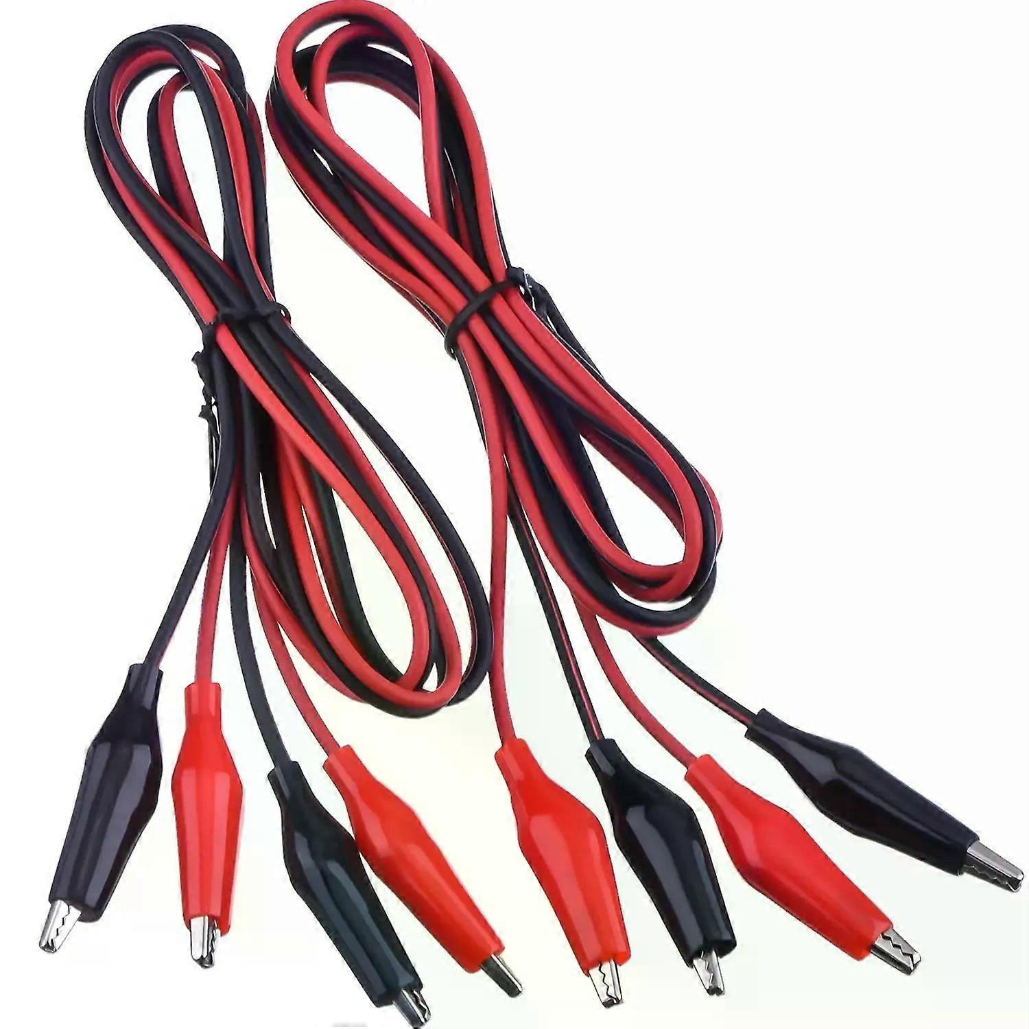 4Groups 1M Alligator Clips Electrical Insulated Test Leads with Alligator Clips Double-ended Jumper Wires for Electrical Testing