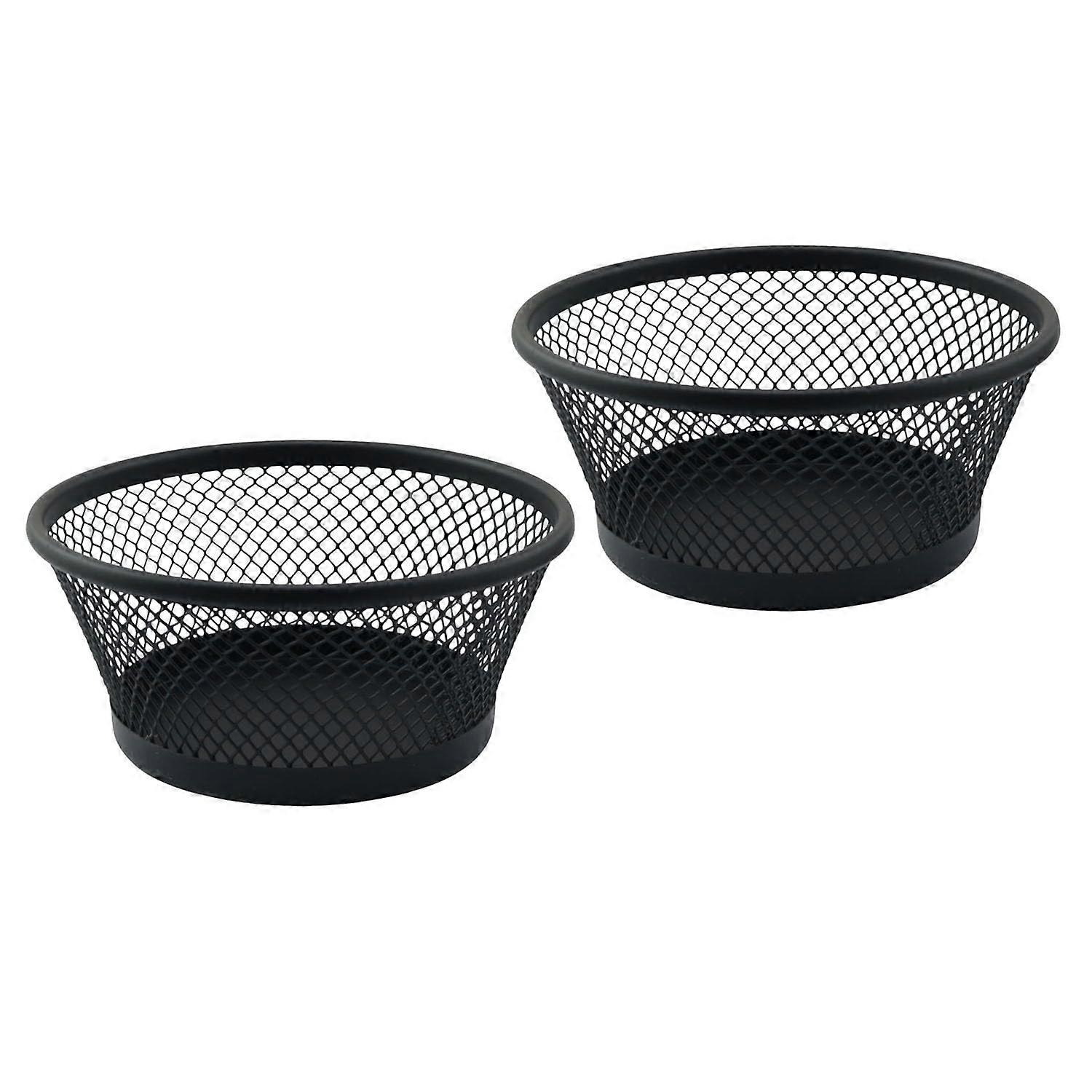 2PCS Metal Mesh Desk Organizer Set with Large Capacity Pen and Paper Clip Holder