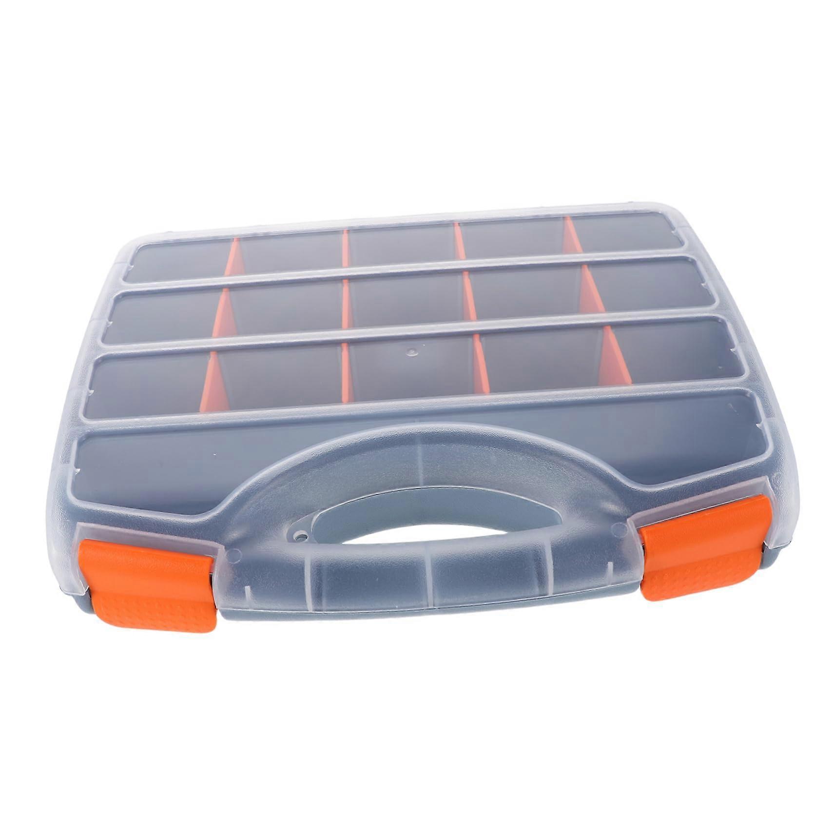 Tool Organizer Box with Multiple Compartments, Clear Lid Small Parts Storage Case for Hardware and Crafts