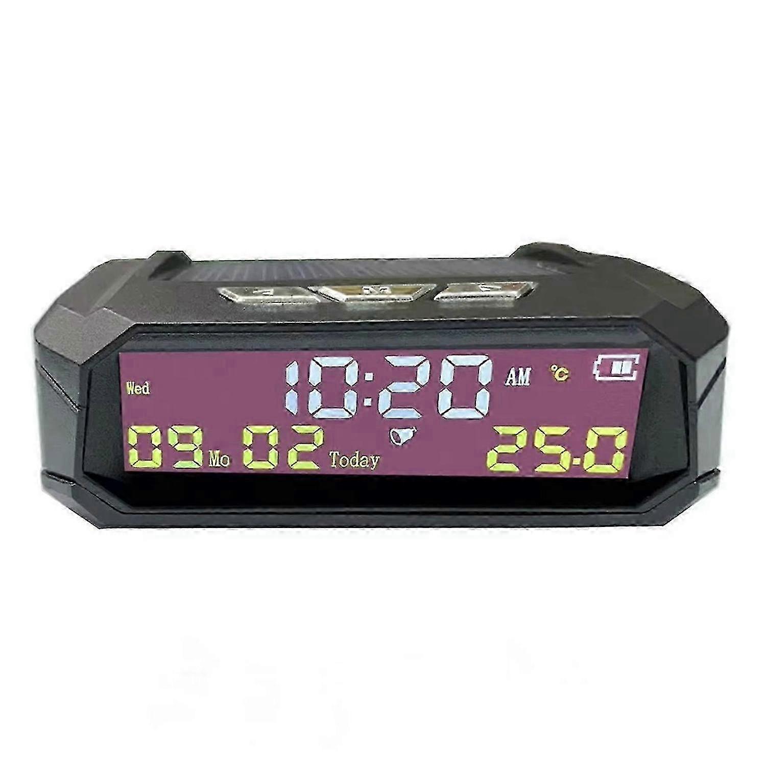 In-car digital clock with built-in temperature and date display
