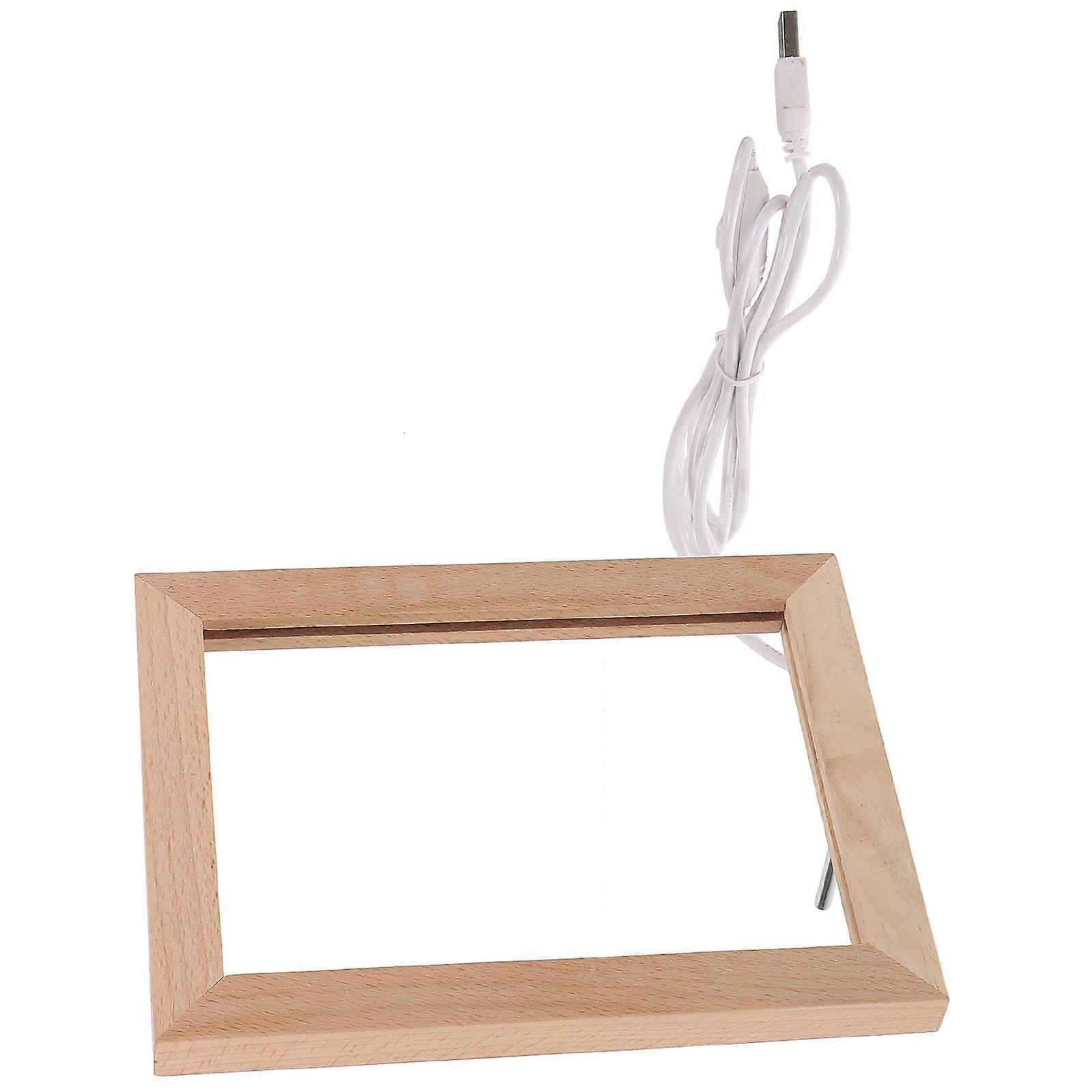 Luminous Photo Frame USB Charging Desktop Decor Photo Display Rectangular 17X13CM 1Pack