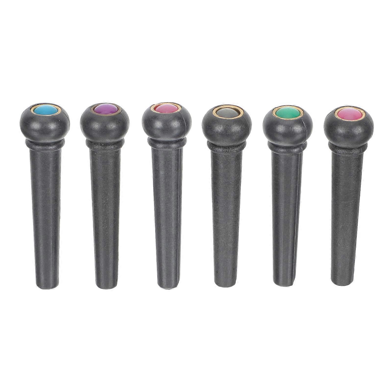 Guitar Bridge Pin Peg Solid String Pin for Guitar Tuning 6Pcs Assorted Color