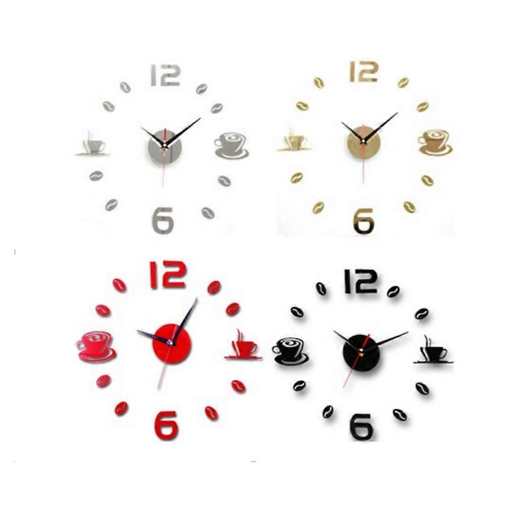 Black Acrylic Mirror Wall Clock for Time Keeping Roman Sticker