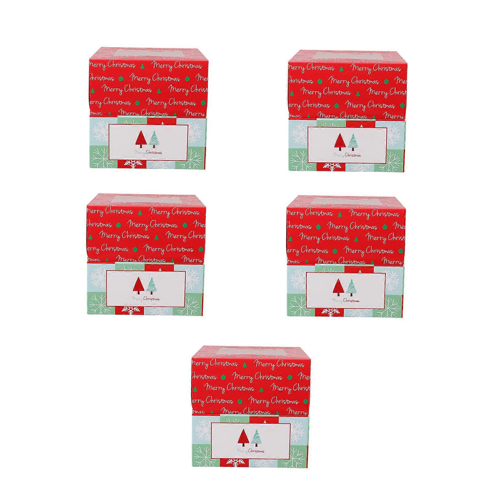 Empty Chocolate Boxes 4 Cavities Christmas Cupcake Boxes 16x16x8cm 10Pcs