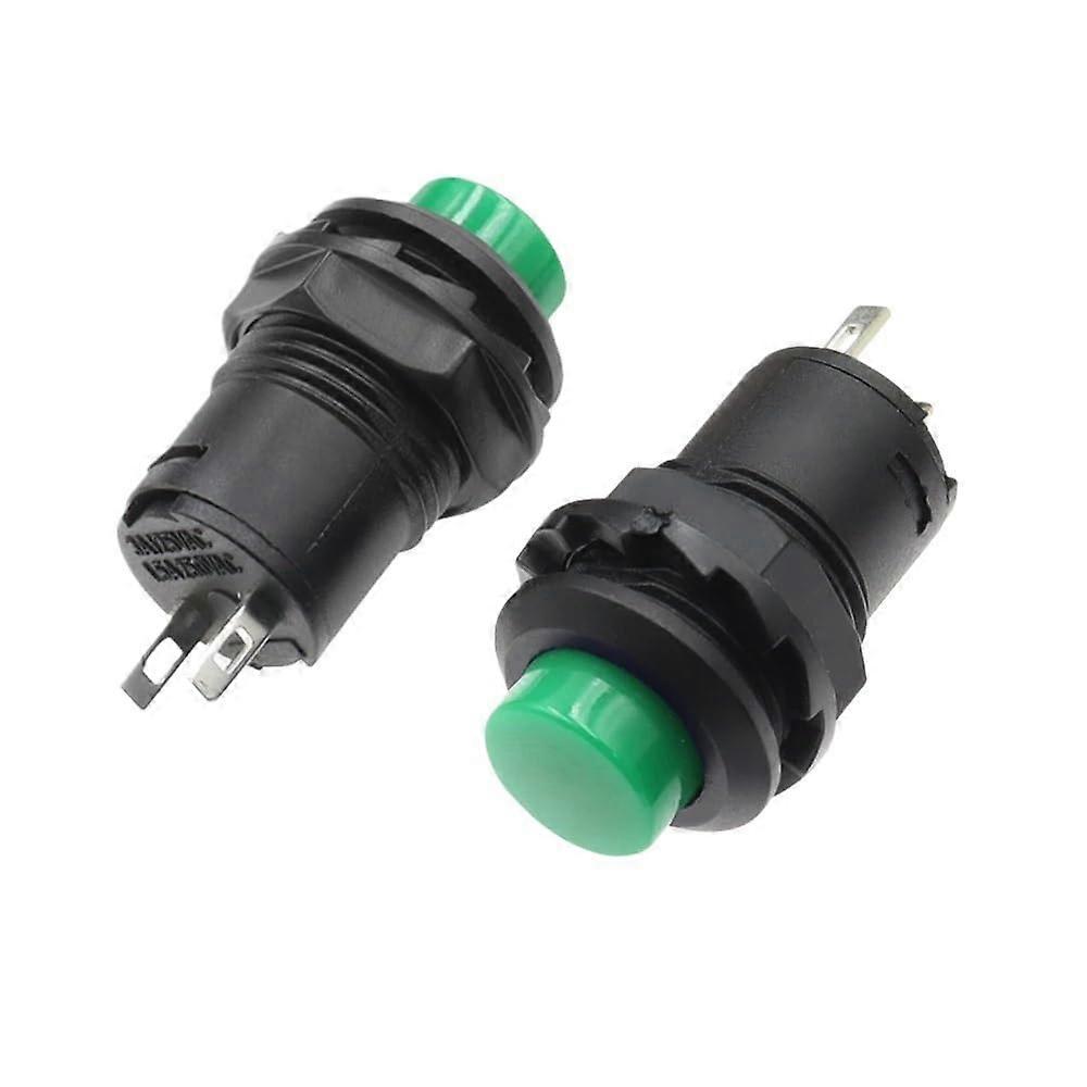 Green Momentary Push Button Switch 12mm DS427 Panel Mount Instant ON/OFF 3A 125VAC