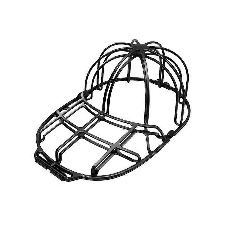 Baseball Cap Washer Hat Cleaning Cage with Secure Buckle, Dishwasher Safe Cap Holder, Black