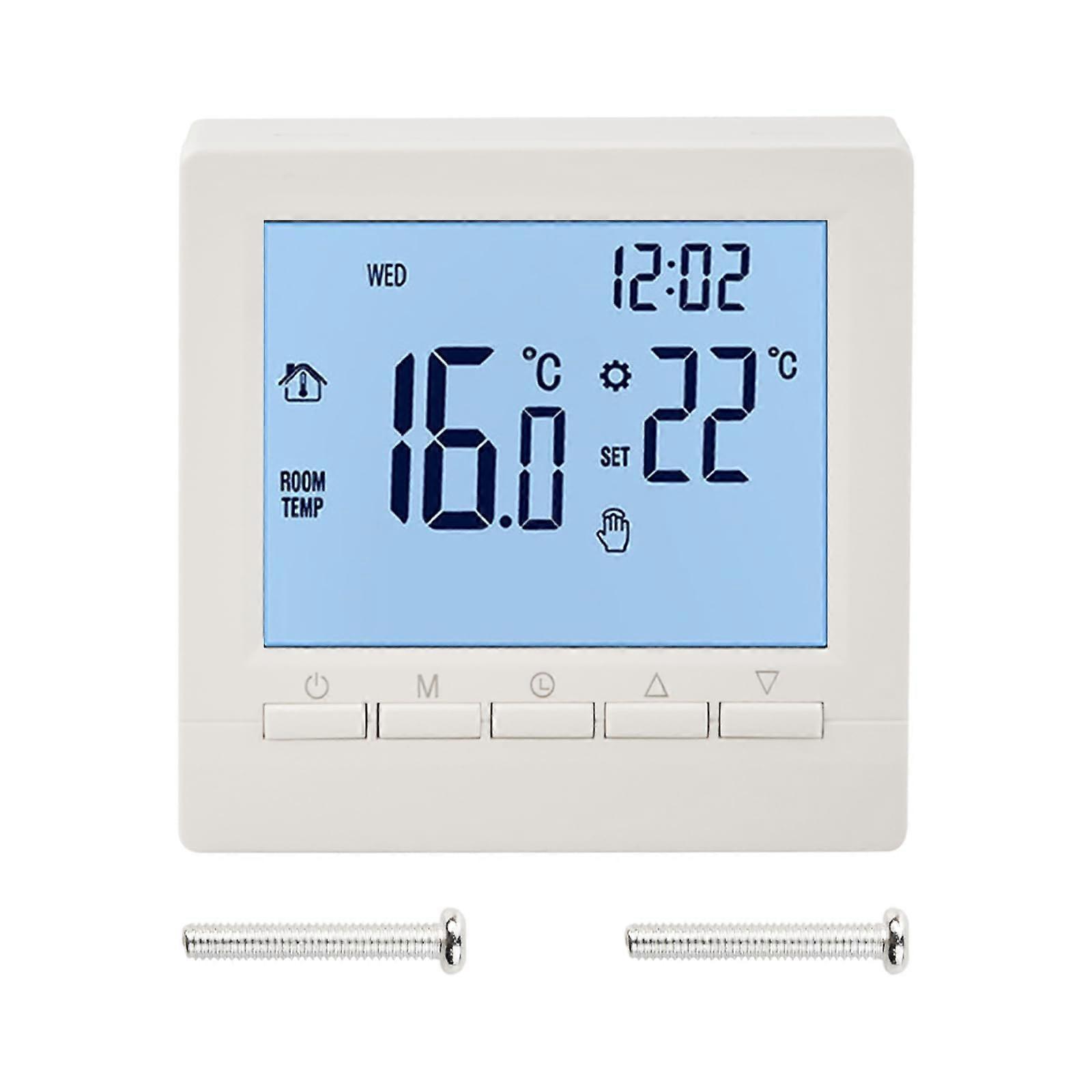 Programmable Thermostat with LCD Touch Control, 5+2 Day Schedule, Child Lock, Low Voltage for Gas Fireplace