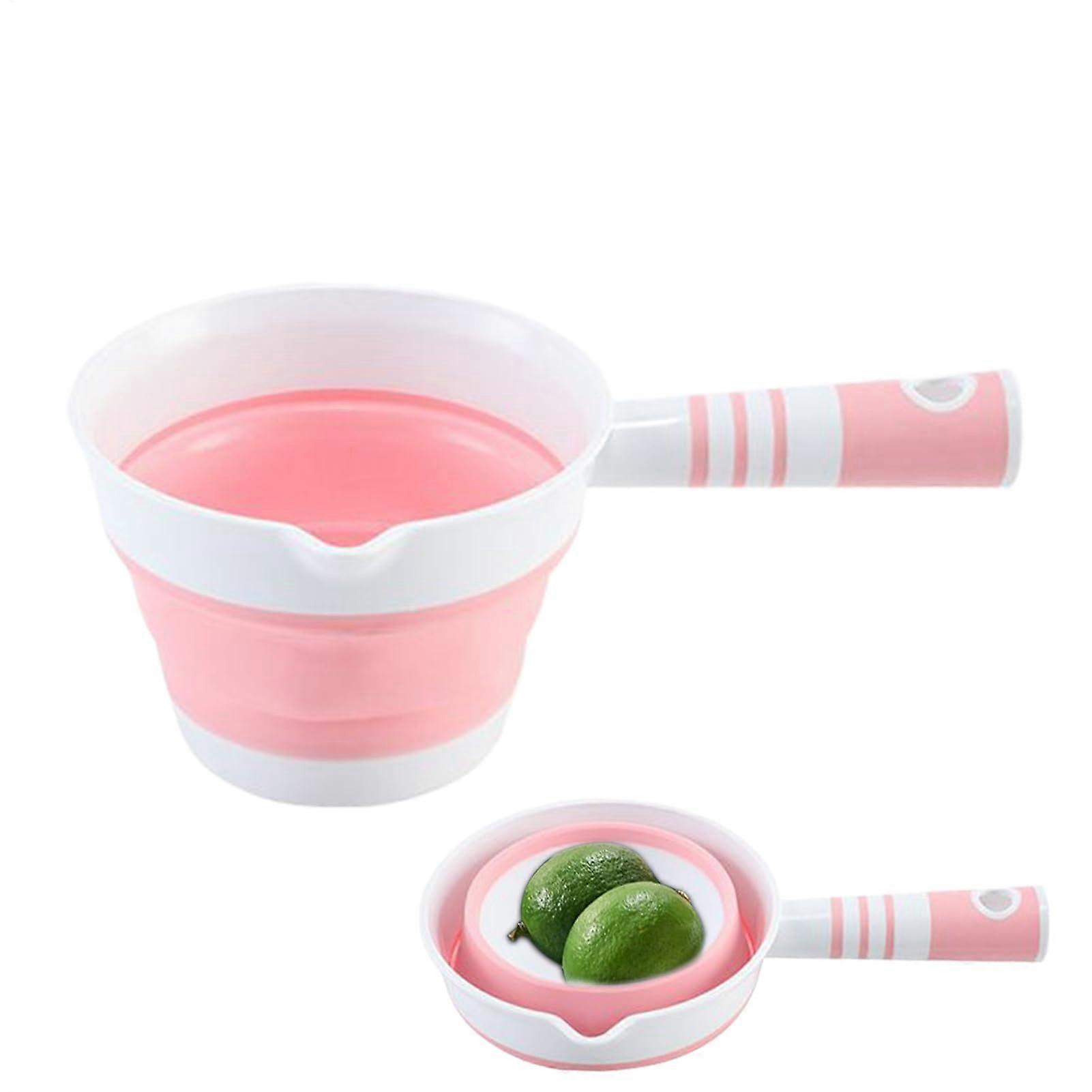 Water Scoop Bath Ladle with Long Handle for Kitchen Garden MultiUse Easy Clean Space Saving Pink