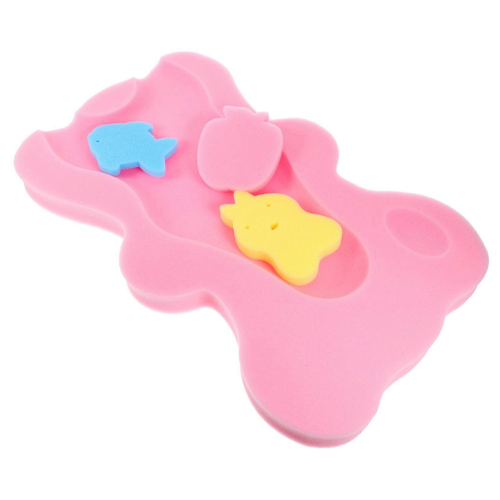 Baby Bath Sponge Cushion Soft Newborn Support Mat Quick Dry Breathable Pink