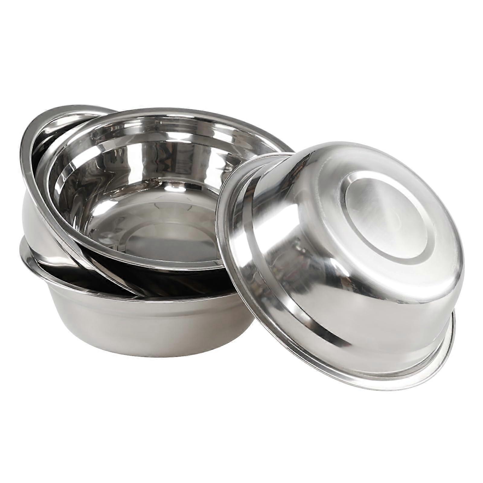4Pack Stainless Steel Mixing Bowls Set with SpaceSaving Nesting Design and Ergonomic Grip