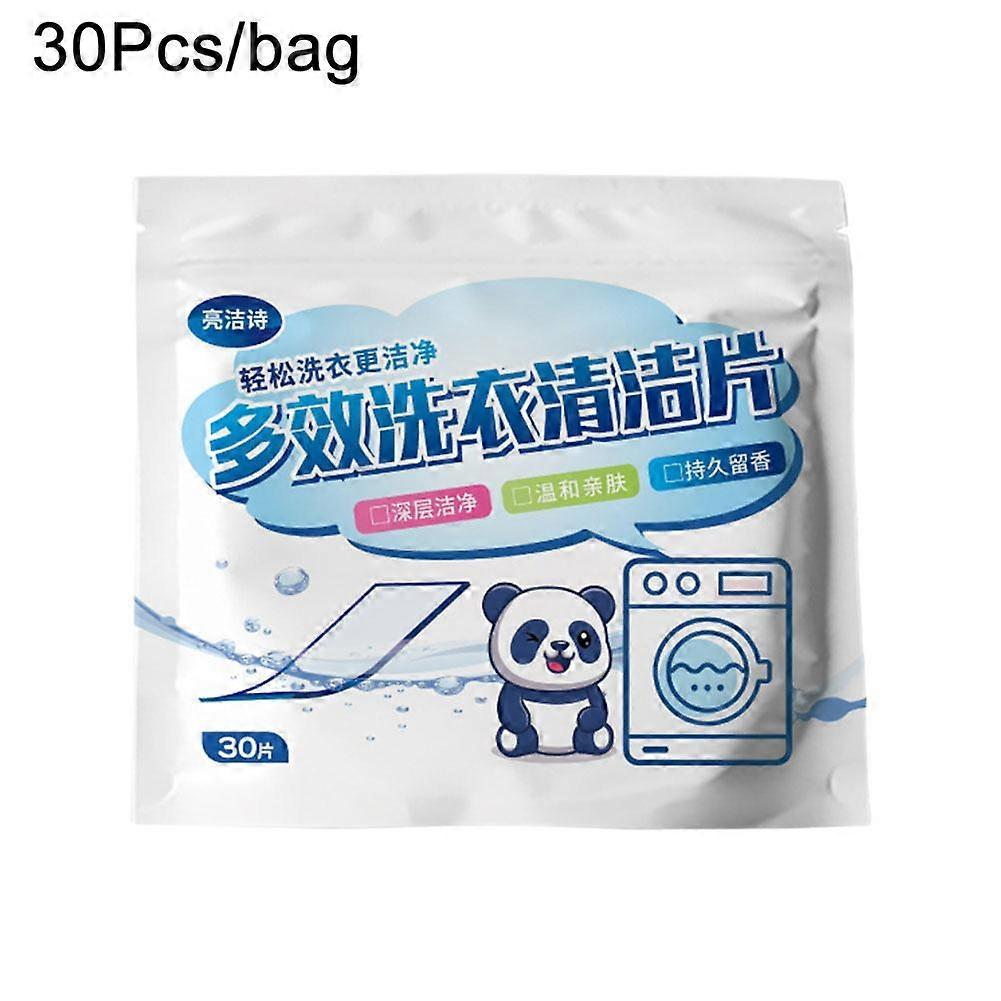 30PCS Powerful Laundry Detergent Bubble Sheets Dissolves Quickly For Deep Cleaning Fresh Scent Softens Clothes Home Travel Tools