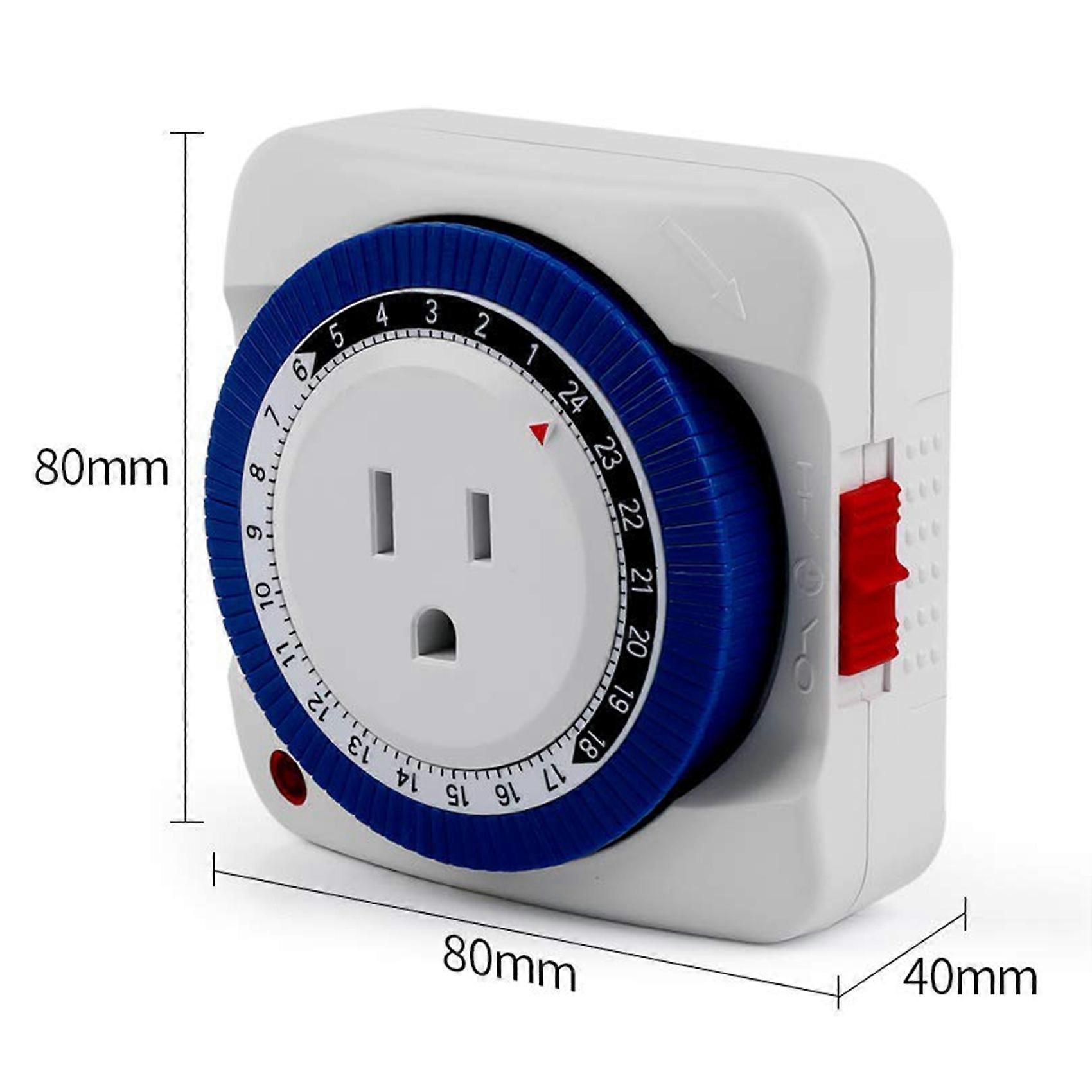3X Outlet Timer Switch 24 Hour Plug-in Electric Mechanical Outlet Timer Switch Outlet Mechanical Timing Socket US Plug