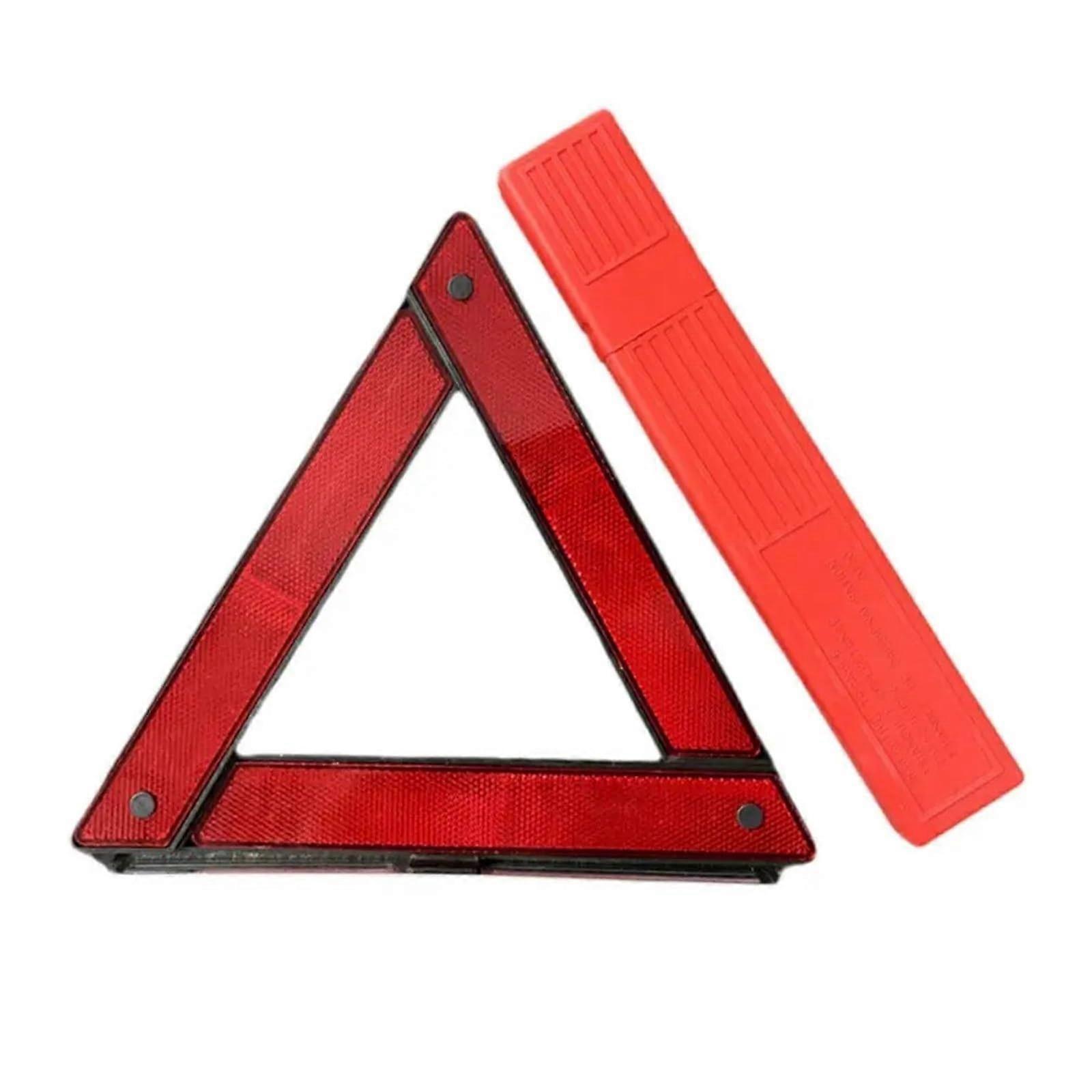 2pcs Foldable Reflective Warning Triangle for Car Breakdown and Roadside Emergencies Red