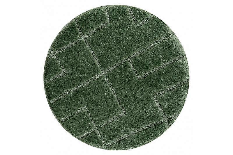 Bathroom rug SUPREME circle LINES, non-slip, soft - green