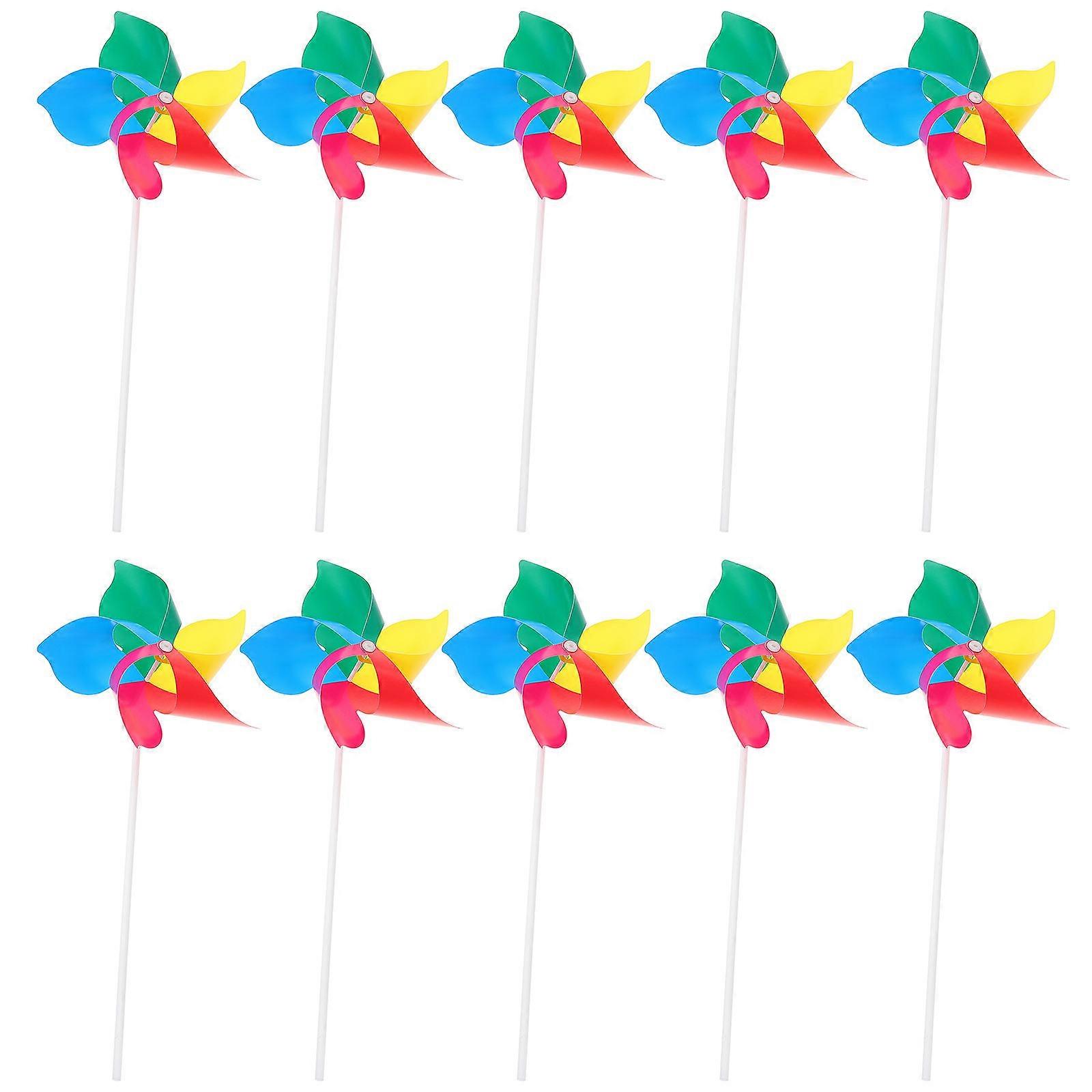 Pinwheels Decorative Rainbow Pinwheels for DIY Use 10Pcs Set