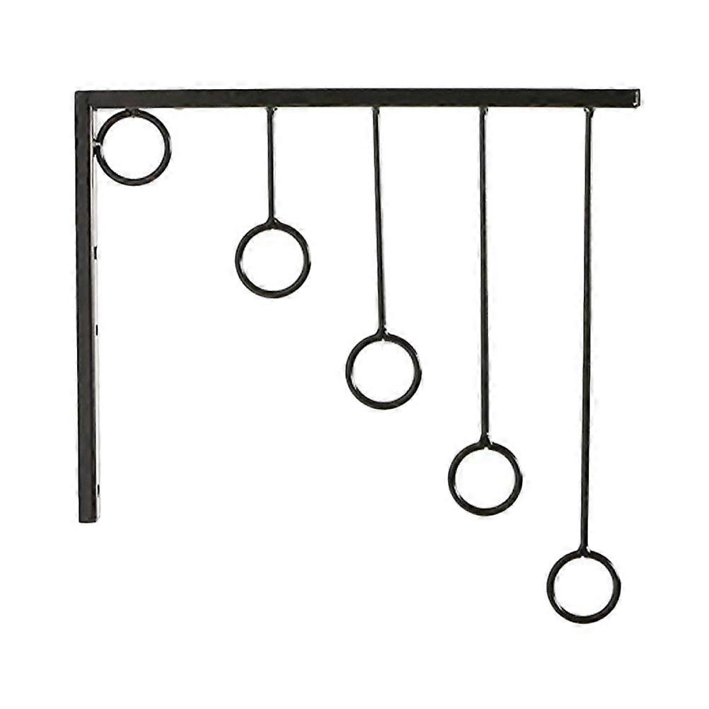 Hooks Iron Clothes Display Rack for Hanging 2Pcs with 5 Rings Holder Wall Mount