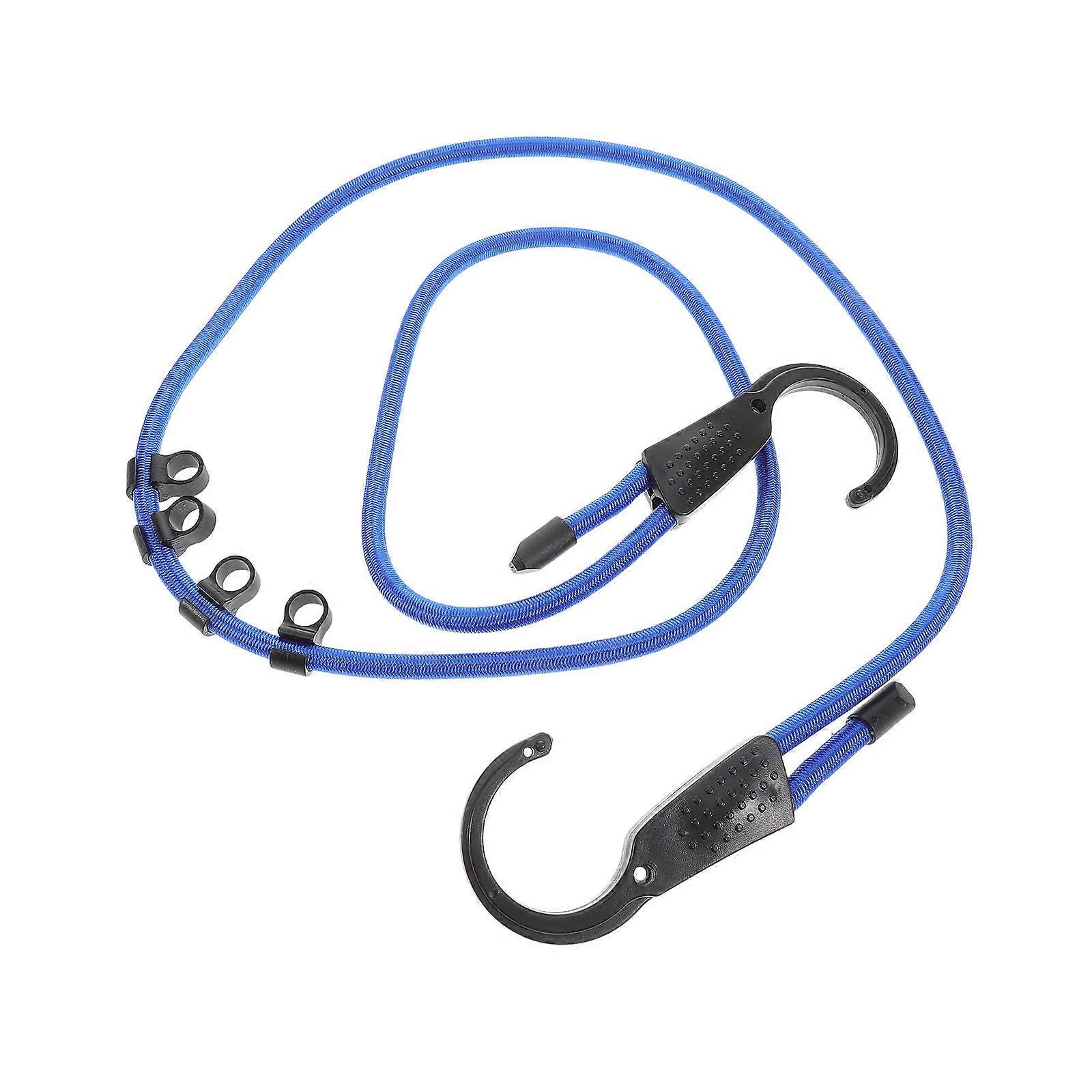 Blue Bungee Cords with Hooks Adjustable Heavy Duty Elastic Cord 4Pcs