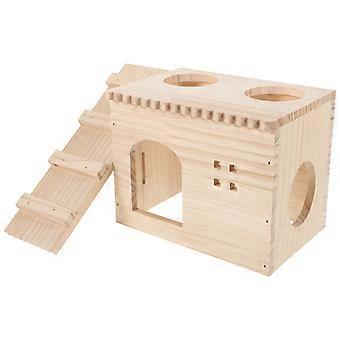 Hamsterhaus aus Holz, beige, zur Aufbewahrung geeignet