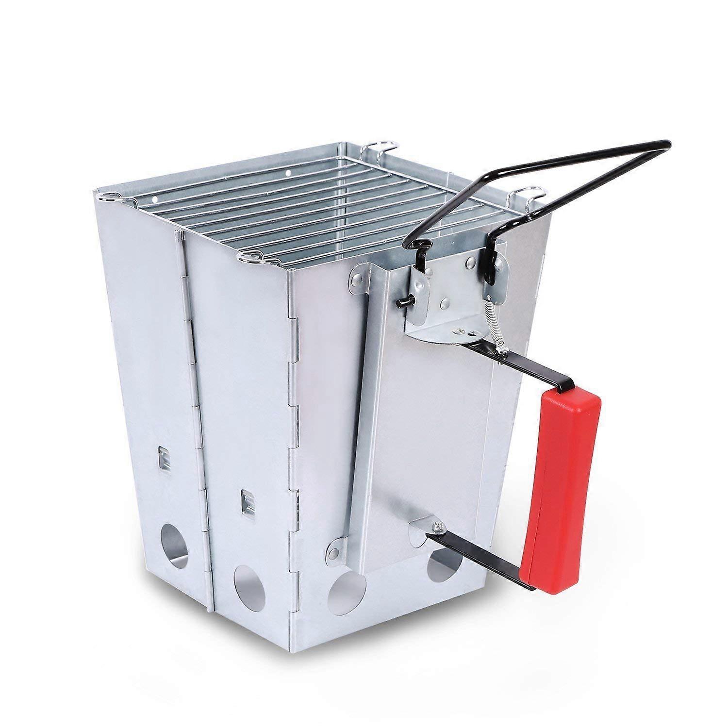 Foldable Charcoal Chimney Starter with HeatResistant Handle for Quick Grill Startup and Camping