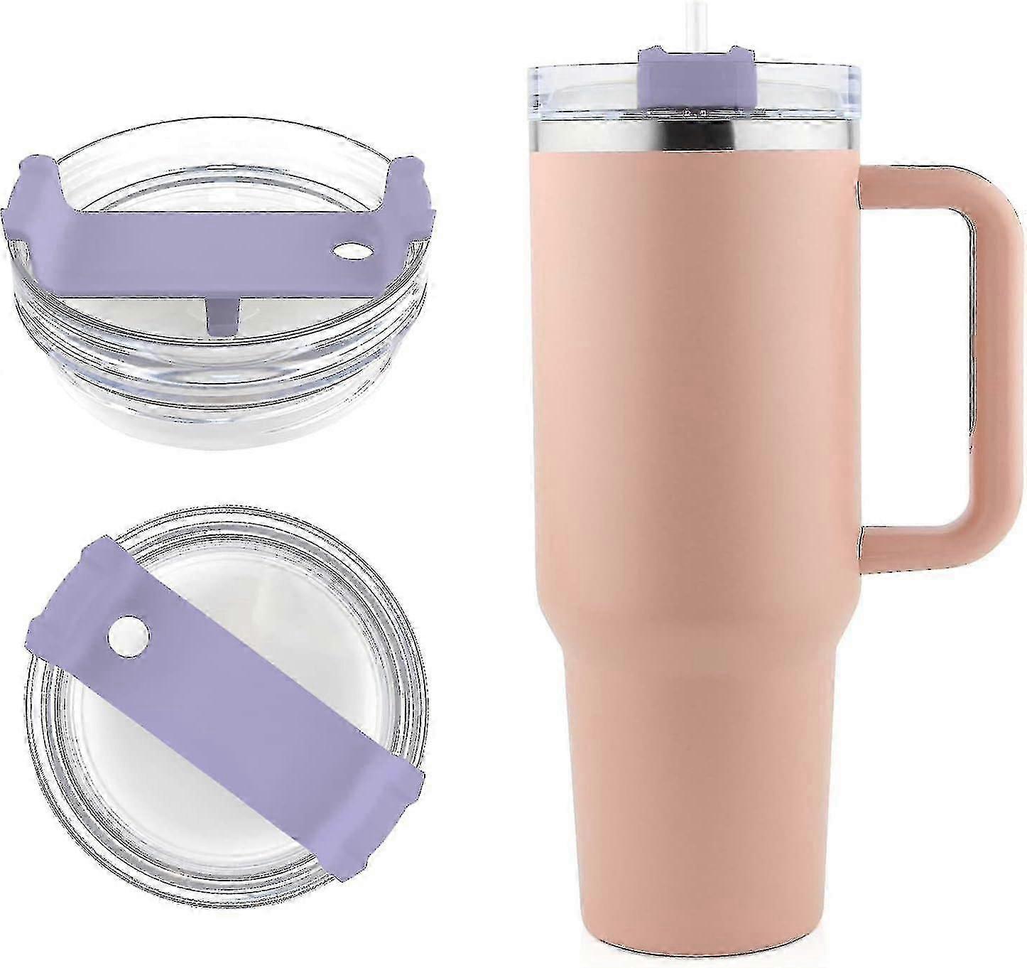 2stk 40 oz tumbler låg kompatibel Stanley, spildsikker stænkbestandige tumbler covers til Stanley og flere kaffekrus