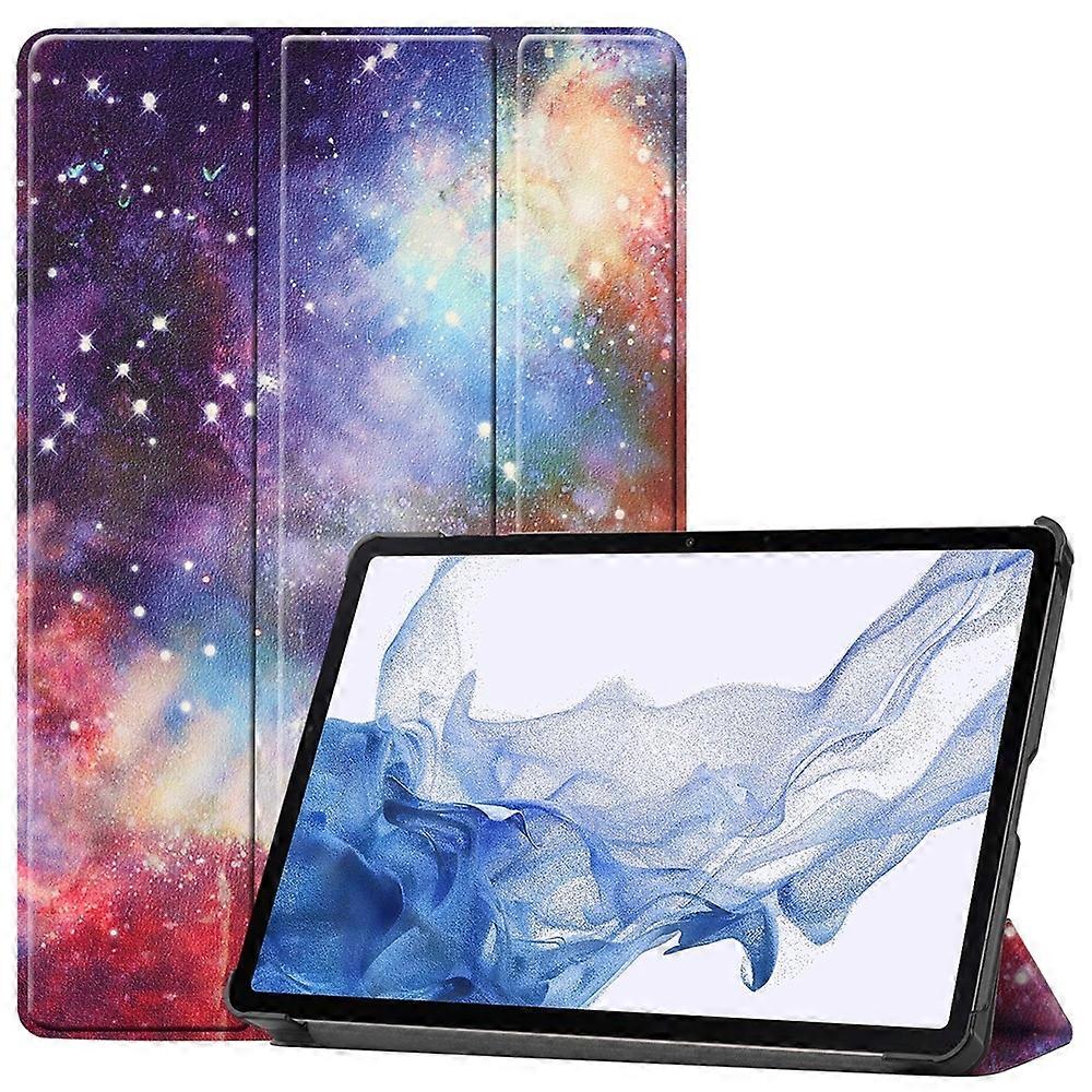 JUNSUNMAY Custer Painted 3-Fold Stand Leather Smart Tablet Case