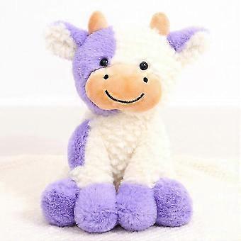 9 Inch Purple Cow Plush Toy, Soft Fabric, for Cuddling & Kids Gifts