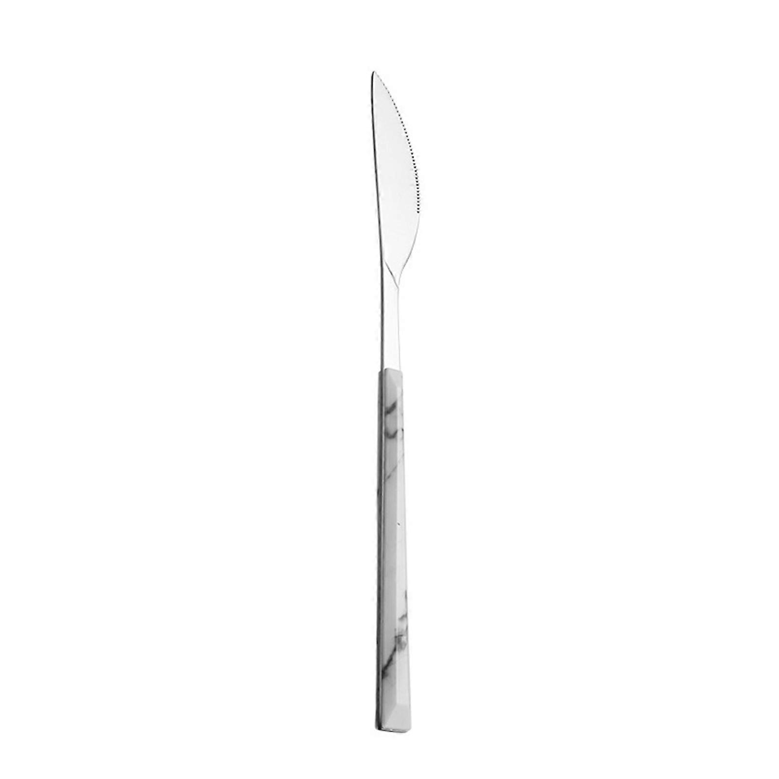 5-Piece Ergonomic Marble Handle Flatware - includes Steak Knife & Fork