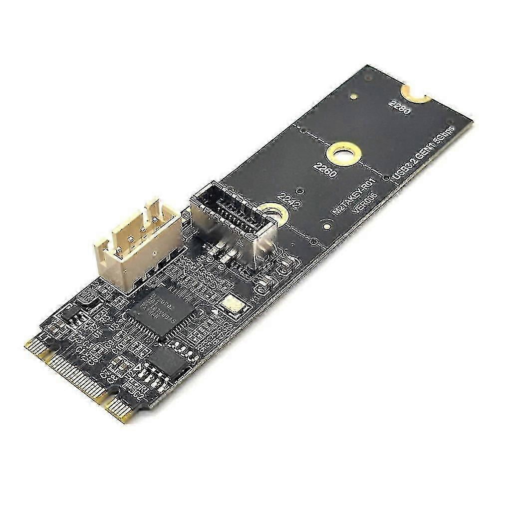 M2 NVMe to Type-C Adapter Card, Optional 19-Pin/TYPE-E Interface, 5Gbps Support for Linux