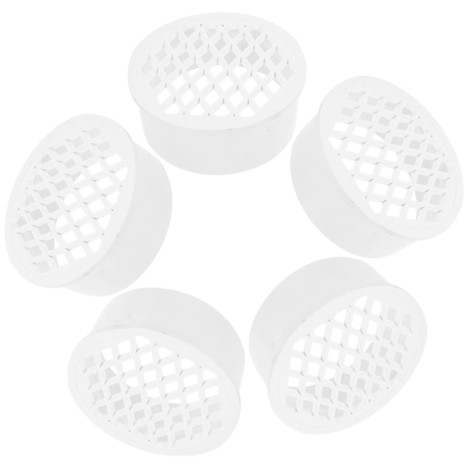 5Pcs White Plastic Internal Insertion Gutter Covers for Home Use Drainage Solutions