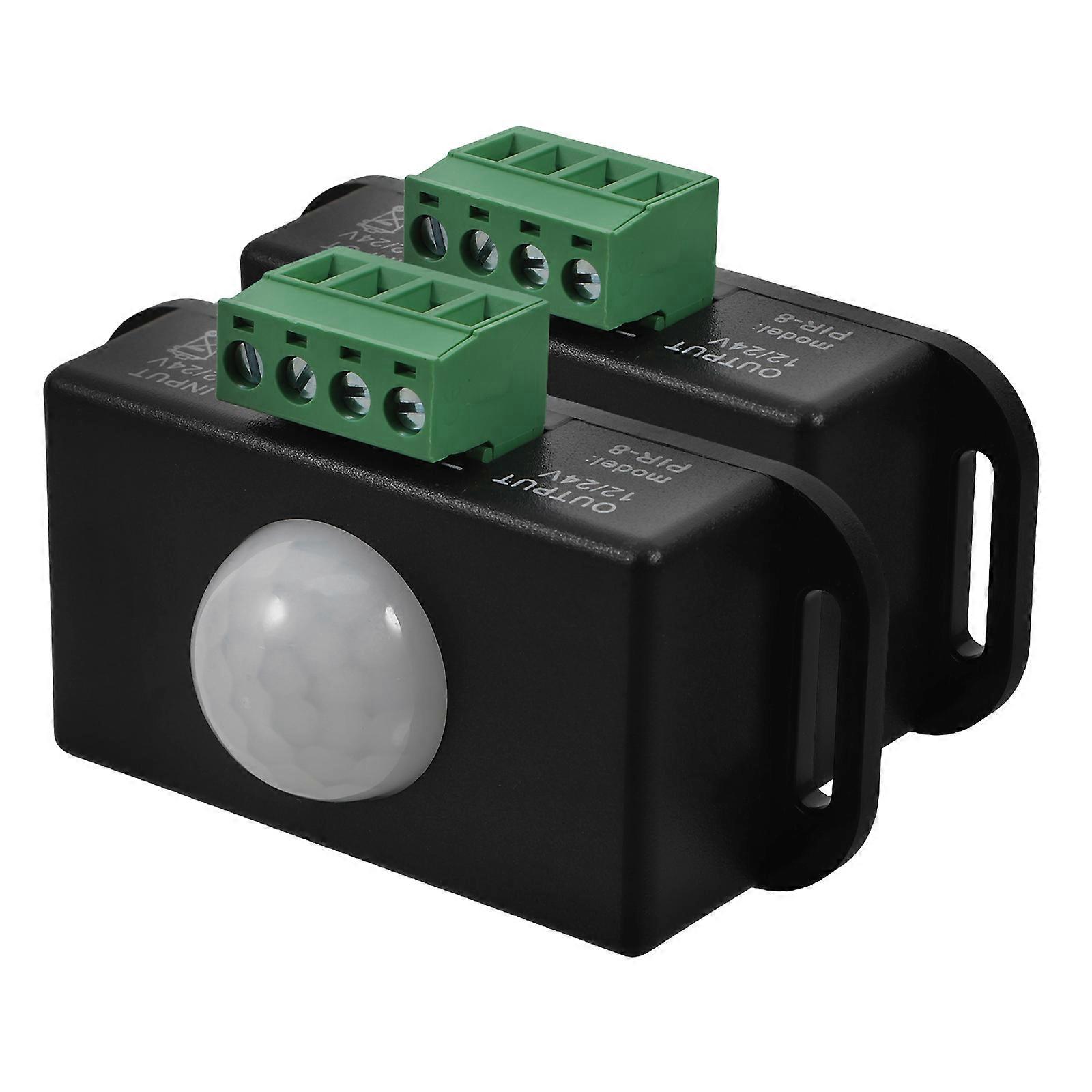 2pcs Infrared Sensor 12-24v Motion Sensor Pir Controller Timer Light Switch