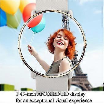 1.43-inch AMOLED Smartwatch w/ Bluetooth Calls, Heart Rate & SpO2, Stainless Steel Case - Rose Gold
