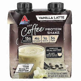 Atkins, Iced Coffee Protein Shake, Vanilla Latte, 4 Shakes, 11 fl oz (325 ml) Each, 3-Pack