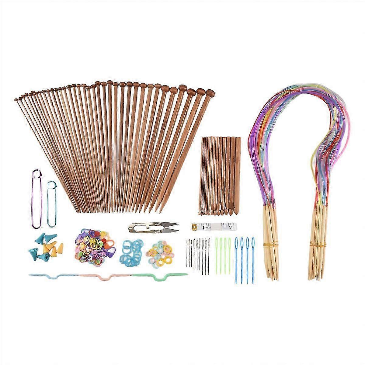 Knitting Needles Set-Bamboo Circular Knitting Weaving Tools Kits