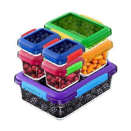 7PCS Leak-Proof Fruit & Vegetable Storage Box Set - Stackable, Clear, Dishwasher Safe Containers for Meal Prep & Organization