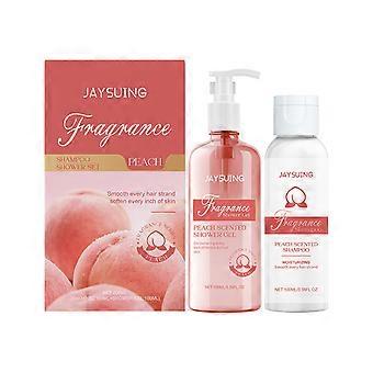 2pcsShampoo and Body Wash Set, for Women, White Peach Fragrance, Long Lasting Fresh Scent, Daily Use Kit