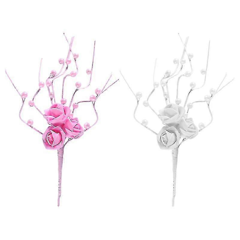 2pcs cake decorations, Pearl Branch Shape Cake Topper