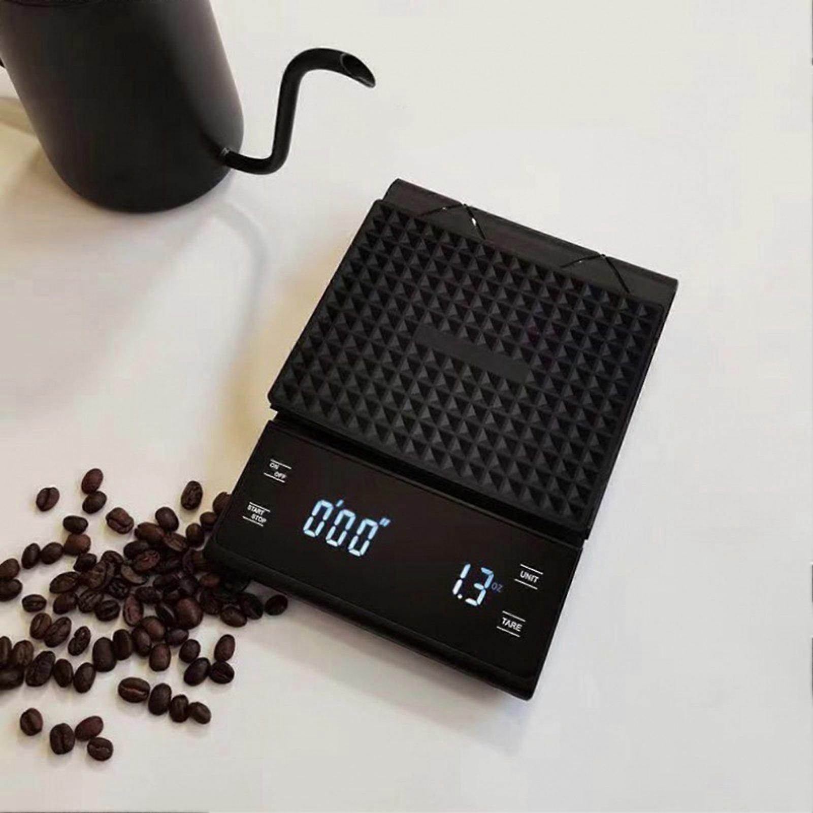Coffee Scale with Timer High Precision Touch Sensor Operation LED Display Overload Indicator Multi-functional ABS Grams Ounces Milliliter Espresso Sca