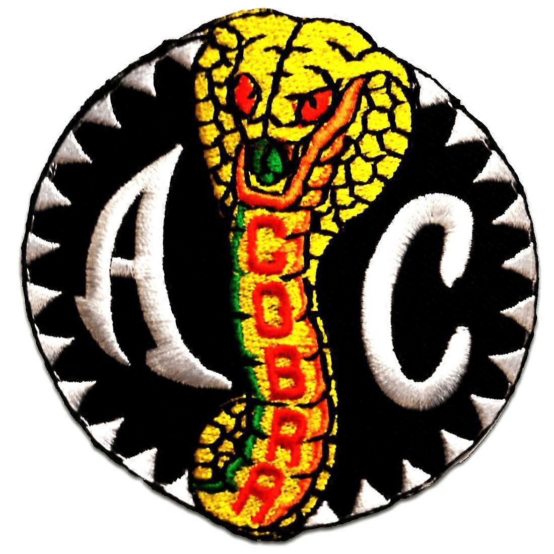Patch / iron-on patch - AC Cobra logo - yellow - Ø7.5 - Appliqué patch patch