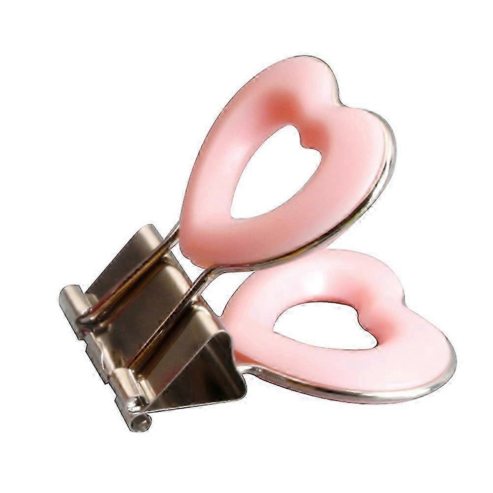 Metal Binder Clips Pink for Document Storage 3Pcs